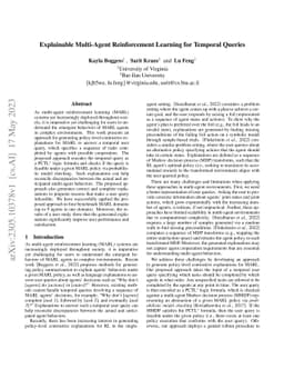 Explainable Multi-Agent Reinforcement Learning for Temporal Queries