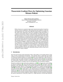Wasserstein Gradient Flows for Optimizing Gaussian Mixture Policies