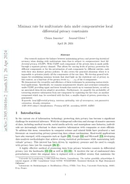 Minimax rate for multivariate data under componentwise local
  differential privacy constraints