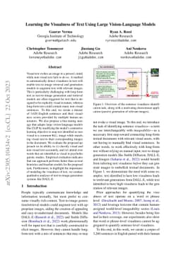 Learning the Visualness of Text Using Large Vision-Language Models