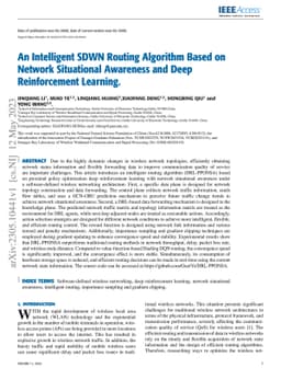An Intelligent SDWN Routing Algorithm Based on Network Situational
  Awareness and Deep Reinforcement Learning