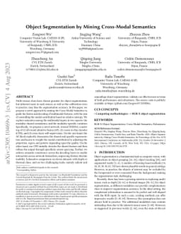 Object Segmentation by Mining Cross-Modal Semantics