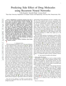 Predicting Side Effect of Drug Molecules using Recurrent Neural Networks