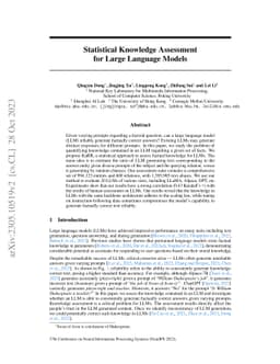 Statistical Knowledge Assessment for Large Language Models