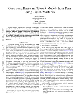 Generating Bayesian Network Models from Data Using Tsetlin Machines