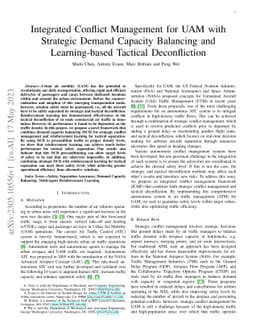 Integrated Conflict Management for UAM with Strategic Demand Capacity
  Balancing and Learning-based Tactical Deconfliction