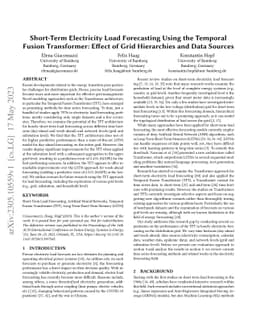 Short-Term Electricity Load Forecasting Using the Temporal Fusion
  Transformer: Effect of Grid Hierarchies and Data Sources