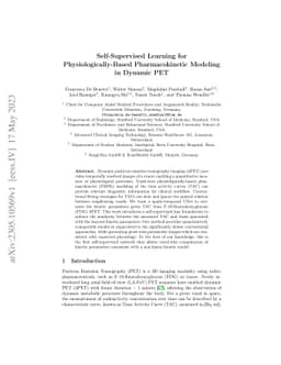Self-Supervised Learning for Physiologically-Based Pharmacokinetic
  Modeling in Dynamic PET