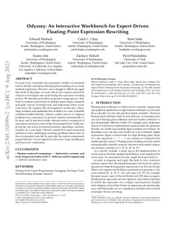 Odyssey: An Interactive Workbench for Expert-Driven Floating-Point
  Expression Rewriting