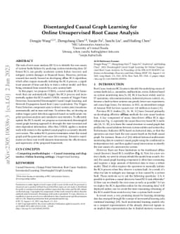 Disentangled Causal Graph Learning for Online Unsupervised Root Cause
  Analysis