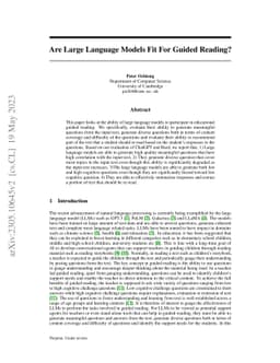 Are Large Language Models Fit For Guided Reading?