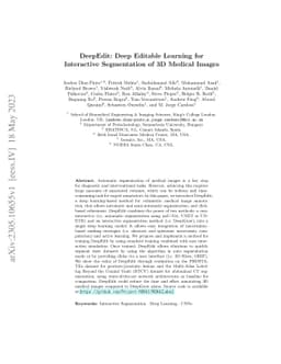 DeepEdit: Deep Editable Learning for Interactive Segmentation of 3D
  Medical Images