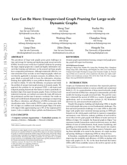 Less Can Be More: Unsupervised Graph Pruning for Large-scale Dynamic
  Graphs