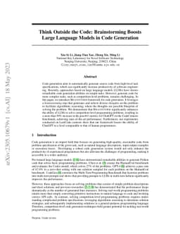 Think Outside the Code: Brainstorming Boosts Large Language Models in
  Code Generation