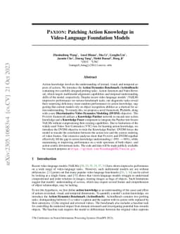 Paxion: Patching Action Knowledge in Video-Language Foundation Models