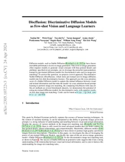 Discffusion: Discriminative Diffusion Models as Few-shot Vision and
  Language Learners
