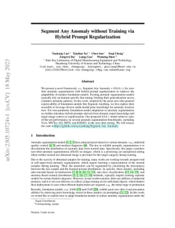 Segment Any Anomaly without Training via Hybrid Prompt Regularization