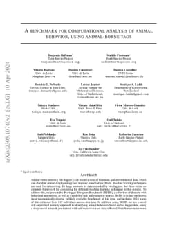 A benchmark for computational analysis of animal behavior, using
  animal-borne tags