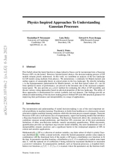 Physics Inspired Approaches To Understanding Gaussian Processes