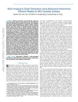 Brain Imaging-to-Graph Generation using Adversarial Hierarchical
  Diffusion Models for MCI Causality Analysis
