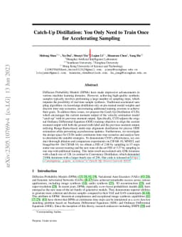 Catch-Up Distillation: You Only Need to Train Once for Accelerating
  Sampling