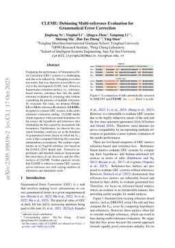 CLEME: Debiasing Multi-reference Evaluation for Grammatical Error
  Correction