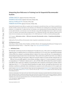 Integrating Item Relevance in Training Loss for Sequential Recommender
  Systems