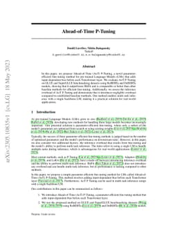 Ahead-of-Time P-Tuning