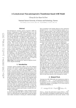 A Lexical-aware Non-autoregressive Transformer-based ASR Model