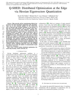 Q-SHED: Distributed Optimization at the Edge via Hessian Eigenvectors
  Quantization