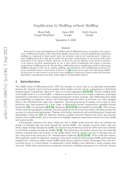 Amplification by Shuffling without Shuffling