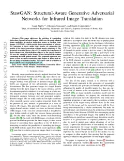 StawGAN: Structural-Aware Generative Adversarial Networks for Infrared
  Image Translation