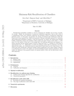 Minimum-Risk Recalibration of Classifiers