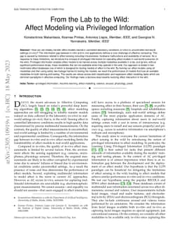 From the Lab to the Wild: Affect Modeling via Privileged Information