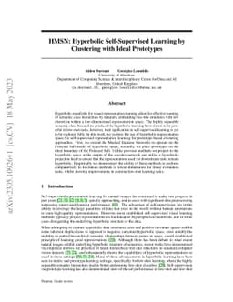 HMSN: Hyperbolic Self-Supervised Learning by Clustering with Ideal
  Prototypes