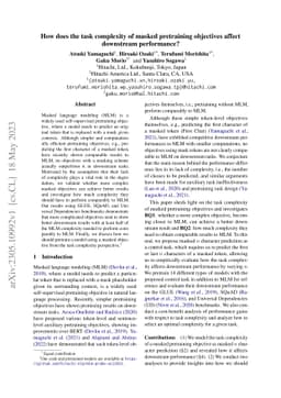 How does the task complexity of masked pretraining objectives affect
  downstream performance?