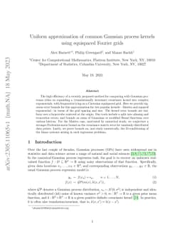 Uniform approximation of common Gaussian process kernels using
  equispaced Fourier grids