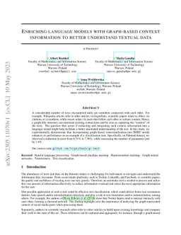 Enriching language models with graph-based context information to better
  understand textual data