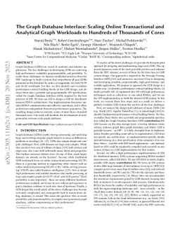 The Graph Database Interface: Scaling Online Transactional and
  Analytical Graph Workloads to Hundreds of Thousands of Cores