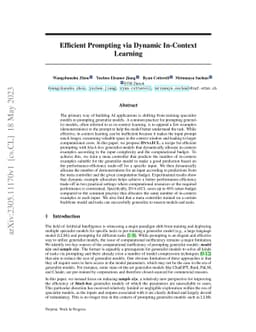 Efficient Prompting via Dynamic In-Context Learning