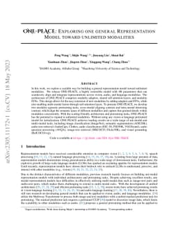 ONE-PEACE: Exploring One General Representation Model Toward Unlimited
  Modalities