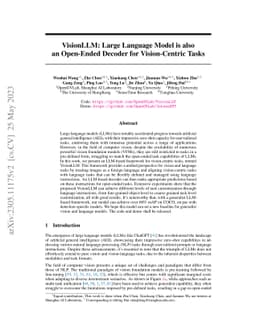 VisionLLM: Large Language Model is also an Open-Ended Decoder for
  Vision-Centric Tasks