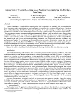 Comparison of Transfer Learning based Additive Manufacturing Models via
  A Case Study