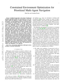 Constrained Environment Optimization for Prioritized Multi-Agent
  Navigation