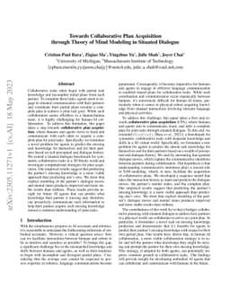Towards Collaborative Plan Acquisition through Theory of Mind Modeling
  in Situated Dialogue