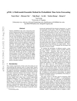 pTSE: A Multi-model Ensemble Method for Probabilistic Time Series
  Forecasting