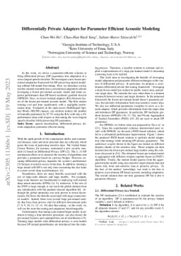 Differentially Private Adapters for Parameter Efficient Acoustic
  Modeling