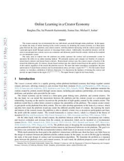 Online Learning in a Creator Economy