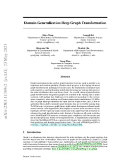 Domain Generalization Deep Graph Transformation