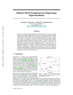 Efficient Mixed Transformer for Single Image Super-Resolution